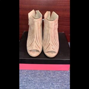 Taupe Open Toe Booties